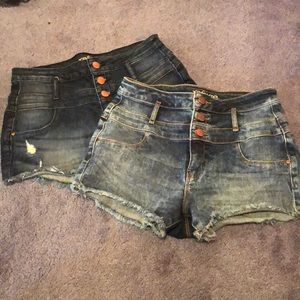 2 Pairs Refuge High Waisted Jean Shorts